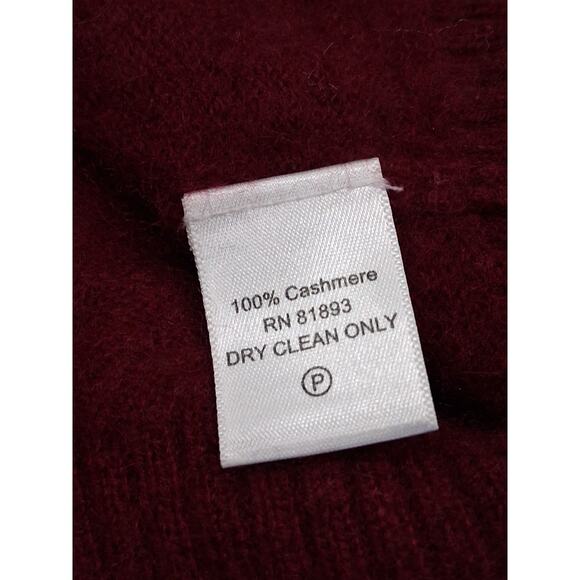 Linea Rossa 100% Pure Cashmere Cardigan Sweater Burgundy Womens S Long Pockets - Picture 8 of 11